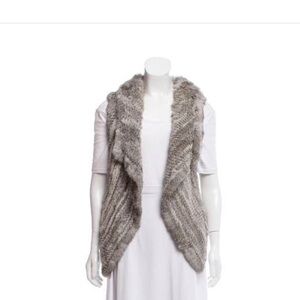 Yves Salomon Grey Rabbit Fur Vest US2, FR34 | XS